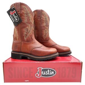 Standard Roping Box Size Justin Boots | Shoes | Justin Modern Stampede Work Boots Mens 85 D Tan ...